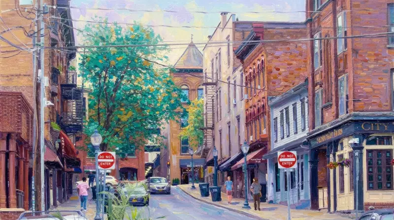 Painting of Saratoga Springs